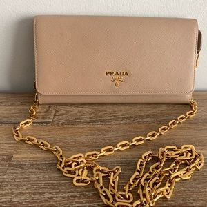 Prada Wallet On Chain in Saffiano leather